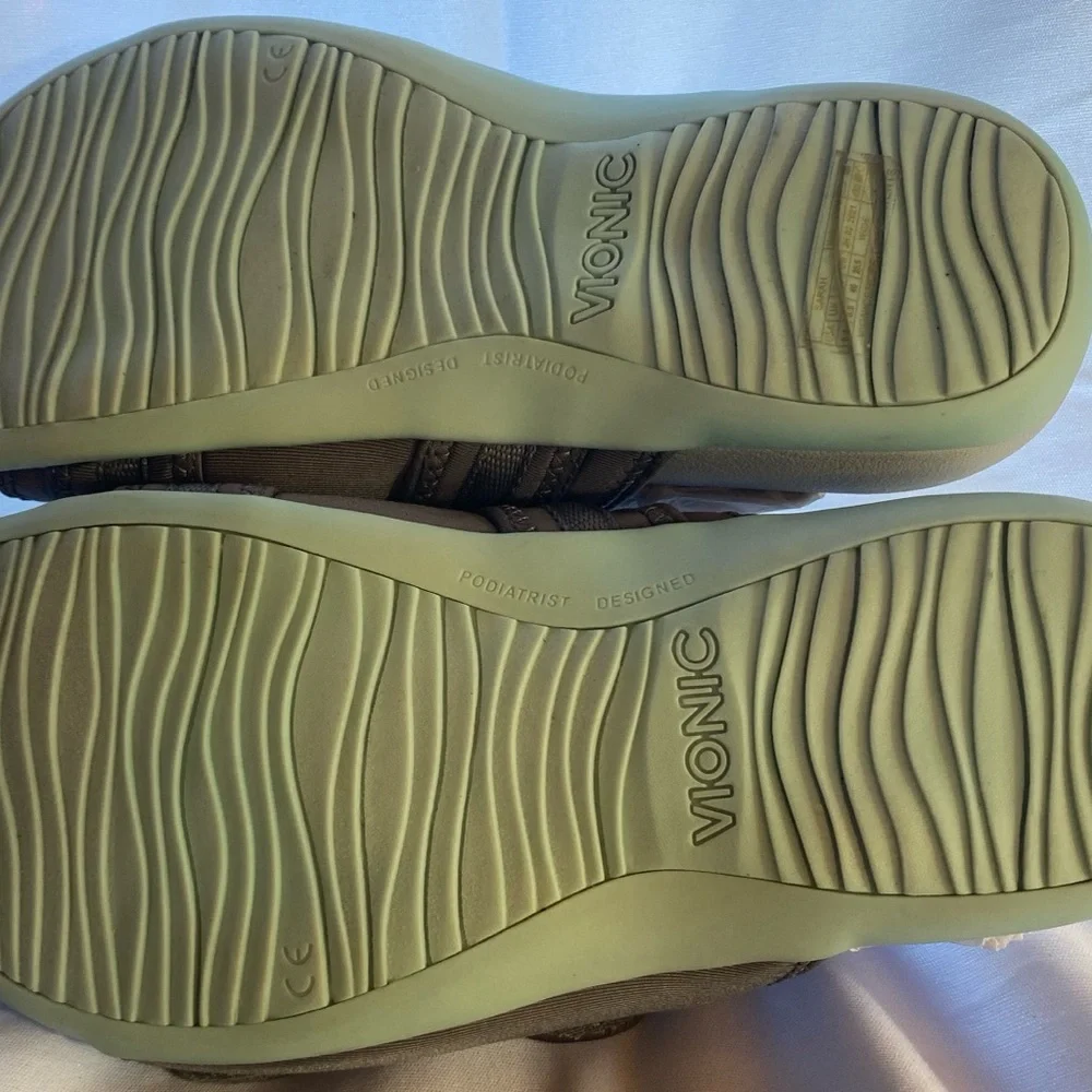 Vionic Sarah Adjustable Double Strap Slides Sandals Grey Blue Size 8.5 New - Picture 9 of 10